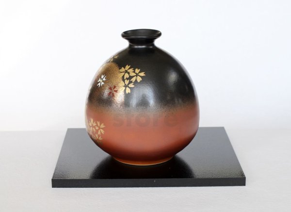 Photo6: Kutani porcelain flower vase single yoshino cherry sakura H13cm