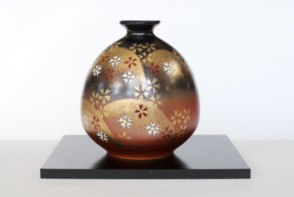 Photo5: Kutani porcelain flower vase single yoshino cherry sakura H13cm