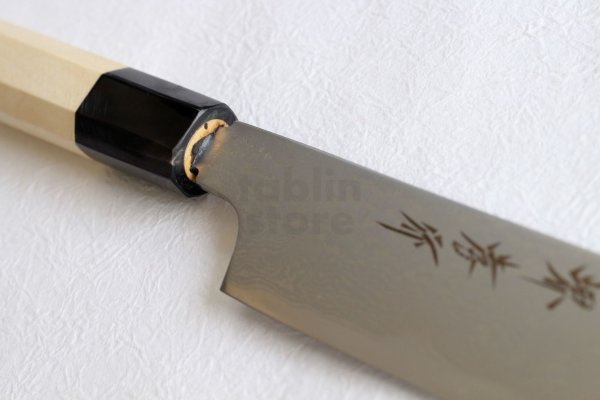 Photo8: SAKAI TAKAYUKI Silver-3 steel 33 Damascus Kiritsuke Sashimi double edge knife