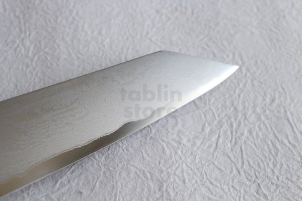 Photo7: SAKAI TAKAYUKI Silver-3 steel 33 Damascus Kiritsuke Sashimi double edge knife