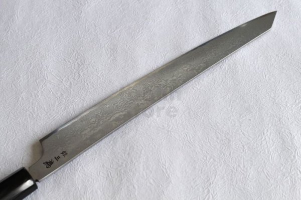 Photo6: SAKAI TAKAYUKI Silver-3 steel 33 Damascus Kiritsuke Sashimi double edge knife