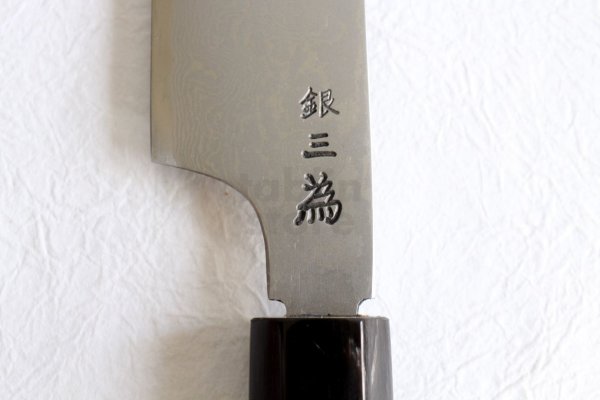 Photo4: SAKAI TAKAYUKI Silver-3 steel 33 Damascus Kiritsuke Sashimi double edge knife