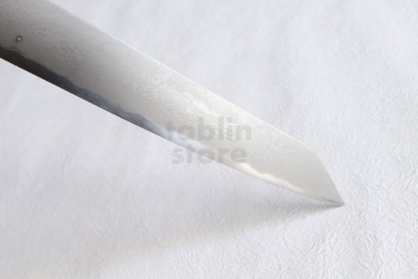 Photo2: SAKAI TAKAYUKI Silver-3 steel 33 Damascus Kiritsuke Sashimi double edge knife