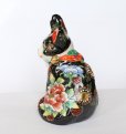 Photo6: Japanese Lucky Cat Kutani Porcelain Maneki Neko gogo black kokuseika H 16.5cm 