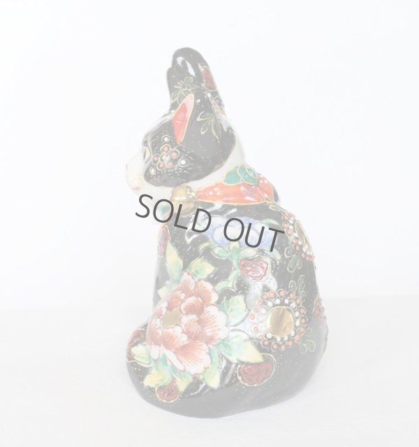 Photo6: Japanese Lucky Cat Kutani Porcelain Maneki Neko gogo black kokuseika H 16.5cm 