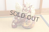 Japanese Leo Shishi Dragon Lion dog Kutani Porcelain mori red H31cm Left