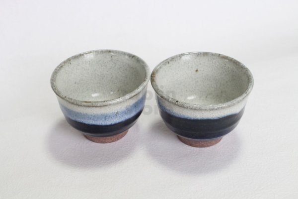 Photo3: Mino Japanese pottery tea cups yukima sencha wan set of 2