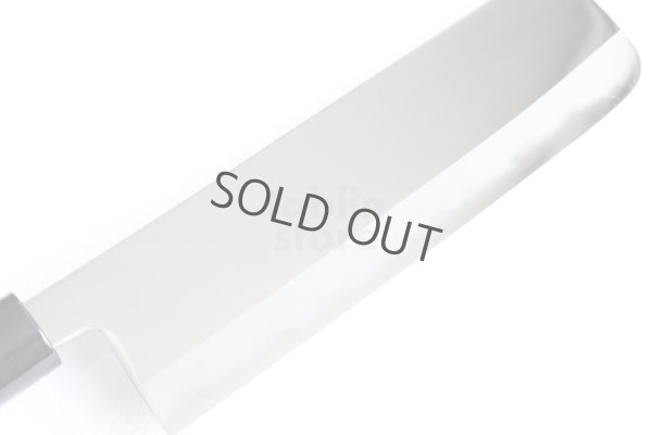 Photo3: Daisuke Nishida hand forged white 1 steel Polished Nakiri knife 175mm