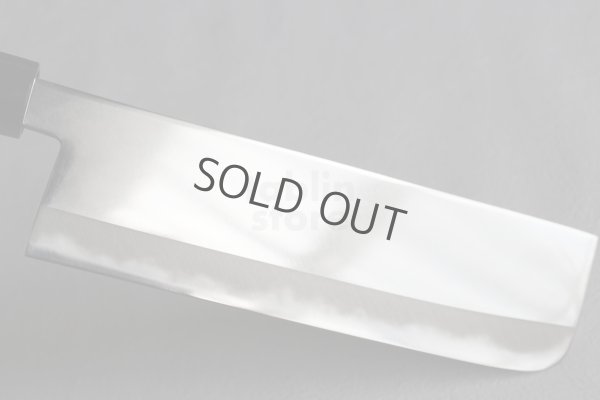 Photo10: Daisuke Nishida hand forged white 1 steel Polished Nakiri knife 175mm