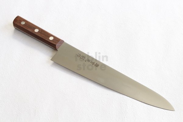 Photo1: Jikko Bessaku Die steel Japanese Chef's knife Gyuto Butcher Rosewood