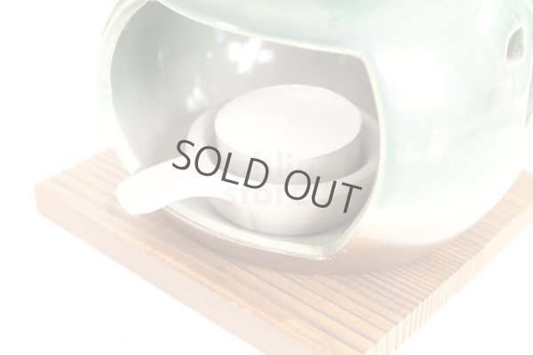 Photo7: Tokoname YT Japanese green tea aroma Tea Incense Burner Yamafusa leaf H8.4cm