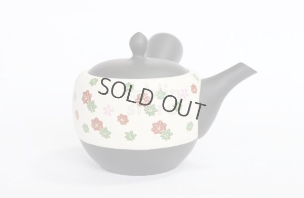 Photo8: Tokoname Japanese tea pot kyusu YT Shohou autumn leaves white 420ml