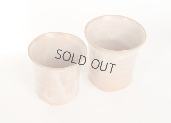 Photo7: Hagi ware kumi yunomi Japanese tea cups pottery kairagi Tohru Funasaki set of 2