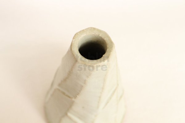 Photo6: Shigaraki Japanese pottery Vase small hakuyu mentori  H 15.5cm