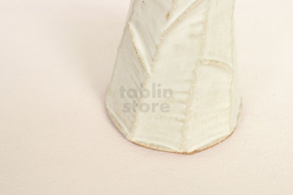 Photo3: Shigaraki Japanese pottery Vase small hakuyu mentori  H 15.5cm