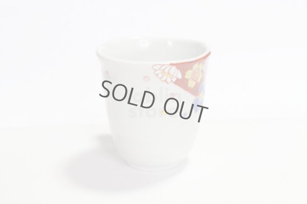 Photo6: Kutani Porcelain Japanese mug coffee tea cup hanazume D 9cm