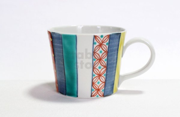 Photo1: Kutani Porcelain Japanese mug coffee tea cup komontogusa D 8.7cm