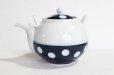 Photo9: Arita Porcelain sd Dobin Japanese tea pot polka dot navy blue 600ml  (9)