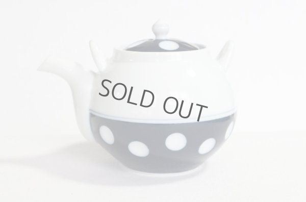 Photo9: Arita Porcelain sd Dobin Japanese tea pot polka dot navy blue 600ml