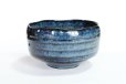 Photo6: Mino tea ceremony bowl matcha chawan YK pottery ai navy blue glaze kanejin