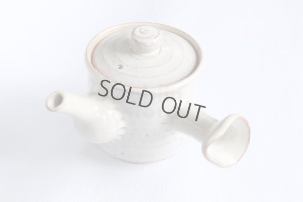 Photo12: Japanese tea pot cups set Hagi ware Hakuyu soroe pottery tea strainer 420ml