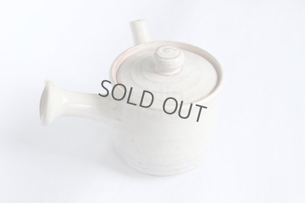 Photo9: Japanese tea pot cups set Hagi ware Hakuyu soroe pottery tea strainer 420ml