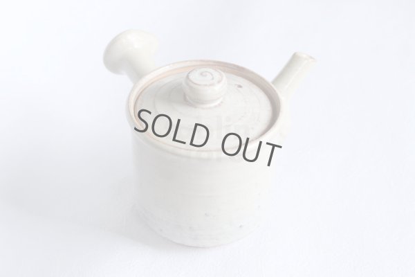 Photo8: Japanese tea pot cups set Hagi ware Hakuyu soroe pottery tea strainer 420ml