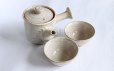 Photo7: Japanese tea pot cups set Hagi ware Hakuyu soroe pottery tea strainer 420ml (7)