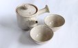 Photo7: Japanese tea pot cups set Hagi ware Hakuyu soroe pottery tea strainer 420ml