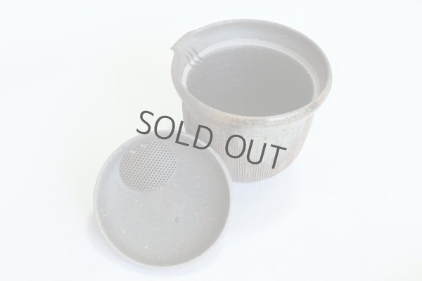 Photo2: Tokoname ware Japanese tea pot Kofu yakishime cover ceramic tea strainer 250ml