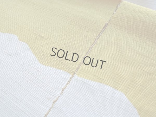 Photo6: Noren Japanese Doorway Curtain waza Mt.fuji gold sumie linen 79 x 120 cm