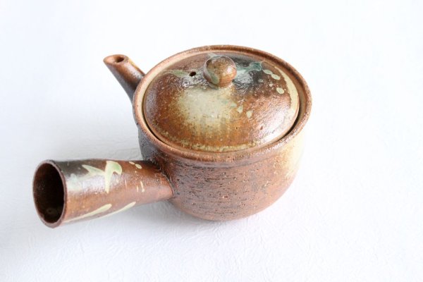Photo2: Shigaraki pottery tea strainer Japanese tea pot kyusu shiro mingei 250ml