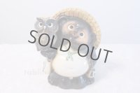 Shigaraki pottery Japanese figurineTanuki Raccoon Dog with Owl H26cm