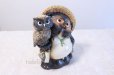 Photo5: Shigaraki pottery Japanese figurineTanuki Raccoon Dog with Owl H26cm (5)