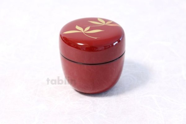 Photo4: Tea Caddy Japanese Natsume Echizen Urushi lacquer Matcha container Orchid Red