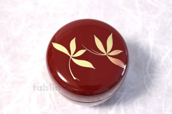 Photo5: Tea Caddy Japanese Natsume Echizen Urushi lacquer Matcha container Orchid Red