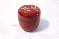 Tea Caddy Japanese Natsume Echizen Urushi lacquer Matcha container Orchid Red