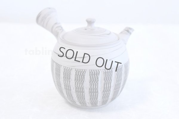 Photo3: Tokoname Japanese tea pot kyusu ceramic strainer YT Kenji hanshita gray 360ml