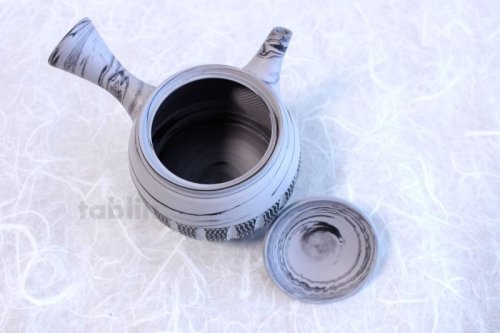 Other Images2: Tokoname Japanese tea pot kyusu ceramic strainer YT Kenji hanshita gray 360ml