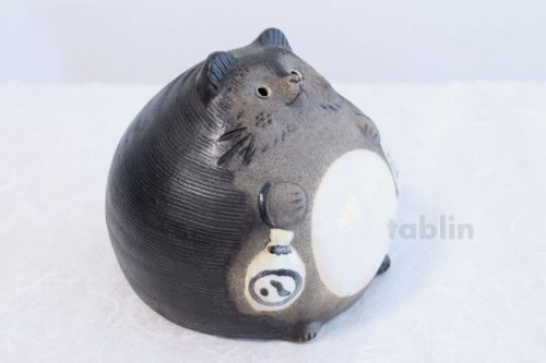 Other Images1: Shigaraki pottery Japanese figurineTanuki Raccoon Dog Ofuku H17cm