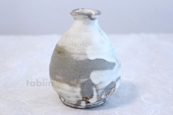 Photo2: Shigaraki pottery Japanese Sake bottle & cup set saien tokkuri