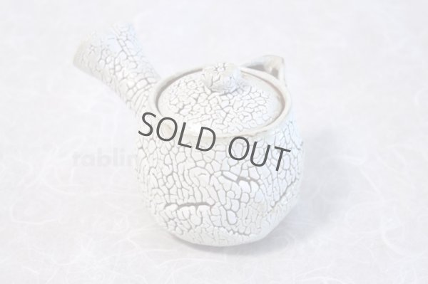 Photo3: Hagi yaki ware Japanese tea pot White kairagi Shoun kyusu pottery tea strainer 