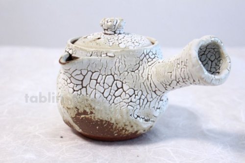 Other Images3: Hagi yaki ware Japanese tea pot White kairagi Shoun kyusu pottery tea strainer 