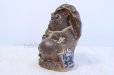 Photo2: Shigaraki pottery Japanese figurineTanuki Raccoon Dog Hineri H22cm (2)