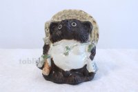 Shigaraki pottery Japanese Tanuki Raccoon Dog Koge Fuku H21cm