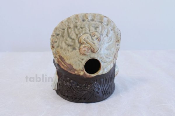 Photo3: Shigaraki pottery Japanese Tanuki Raccoon Dog Koge Fuku H21cm