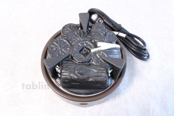 Photo1: Electric charcoal heater Japanese tea ceremony Gotoku cast iron for Furo D170mm 