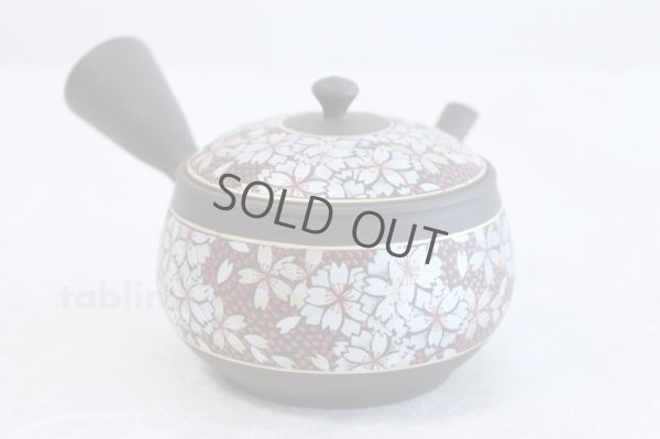 Photo1: Tokoname Kutani collaborate Japanese tea pot ceramic tea strainer sakura 270ml