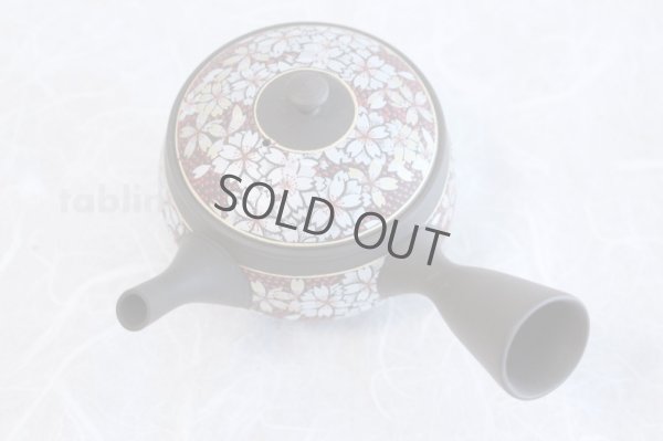 Photo3: Tokoname Kutani collaborate Japanese tea pot ceramic tea strainer sakura 270ml