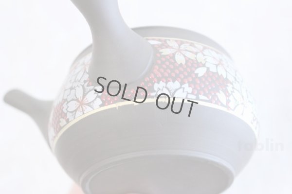 Photo4: Tokoname Kutani collaborate Japanese tea pot ceramic tea strainer sakura 270ml